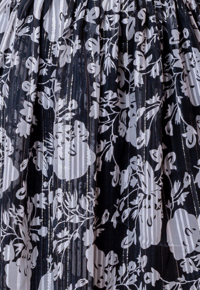 Girls Self Design A Line Black Dress