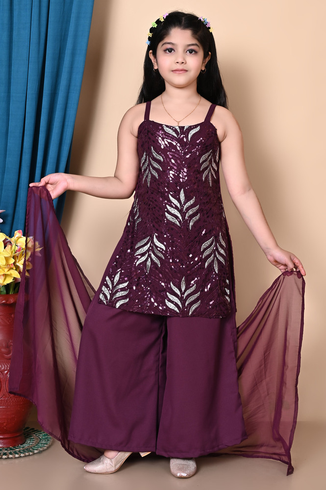 Girls Self Designed Premium Cotton Kurta Set