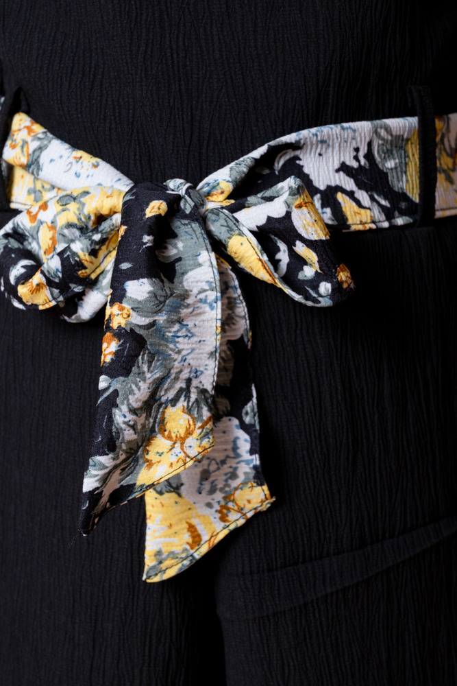 Girls Self Designed Premium Cotton Jumpsuit Yellow Dress