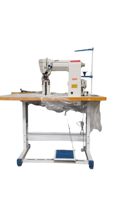 Post Bed Stitching Machine Single Needle - Color: White & Blue