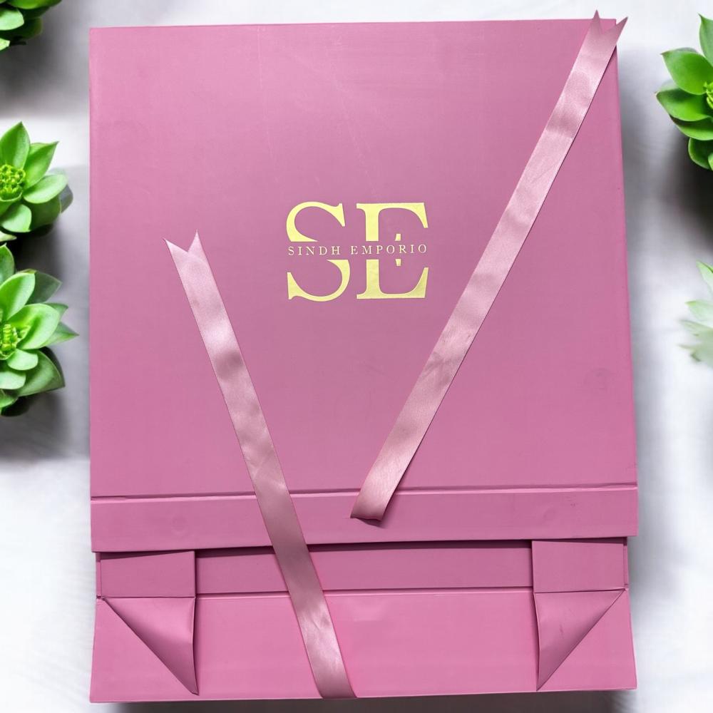 Collapsible Ribbon Rigid Box - Coating Type: Customized
