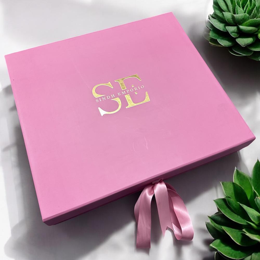 Collapsible Ribbon Rigid Box - Coating Type: Customized