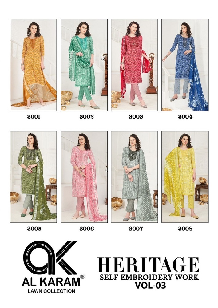 Alkaram Heritage Vol-3  Karachi Dress Material