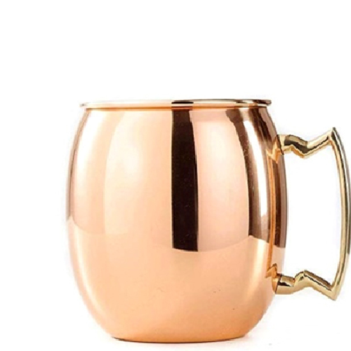 Copper Plain Moscow Mule Mugs With Brass Handle