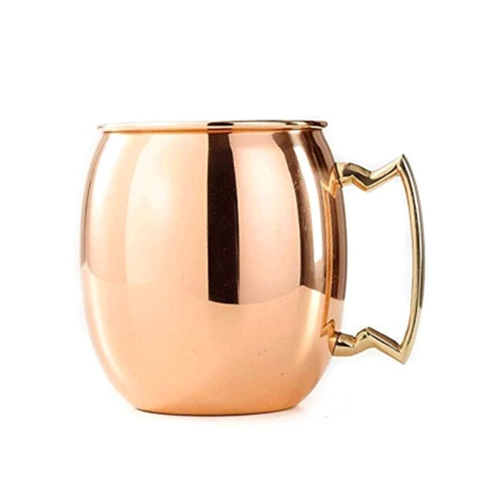 Copper Plain Moscow Mule Mugs With Brass Handle