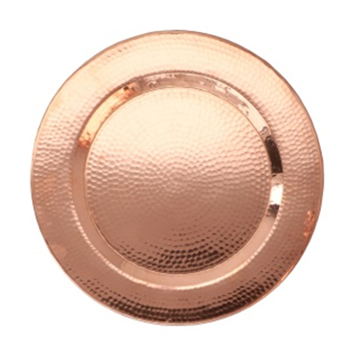 Circle High Quality Pure Copper Hammered Design Round Coaster