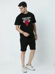Men'S Night Wear With Short - Color: Black
