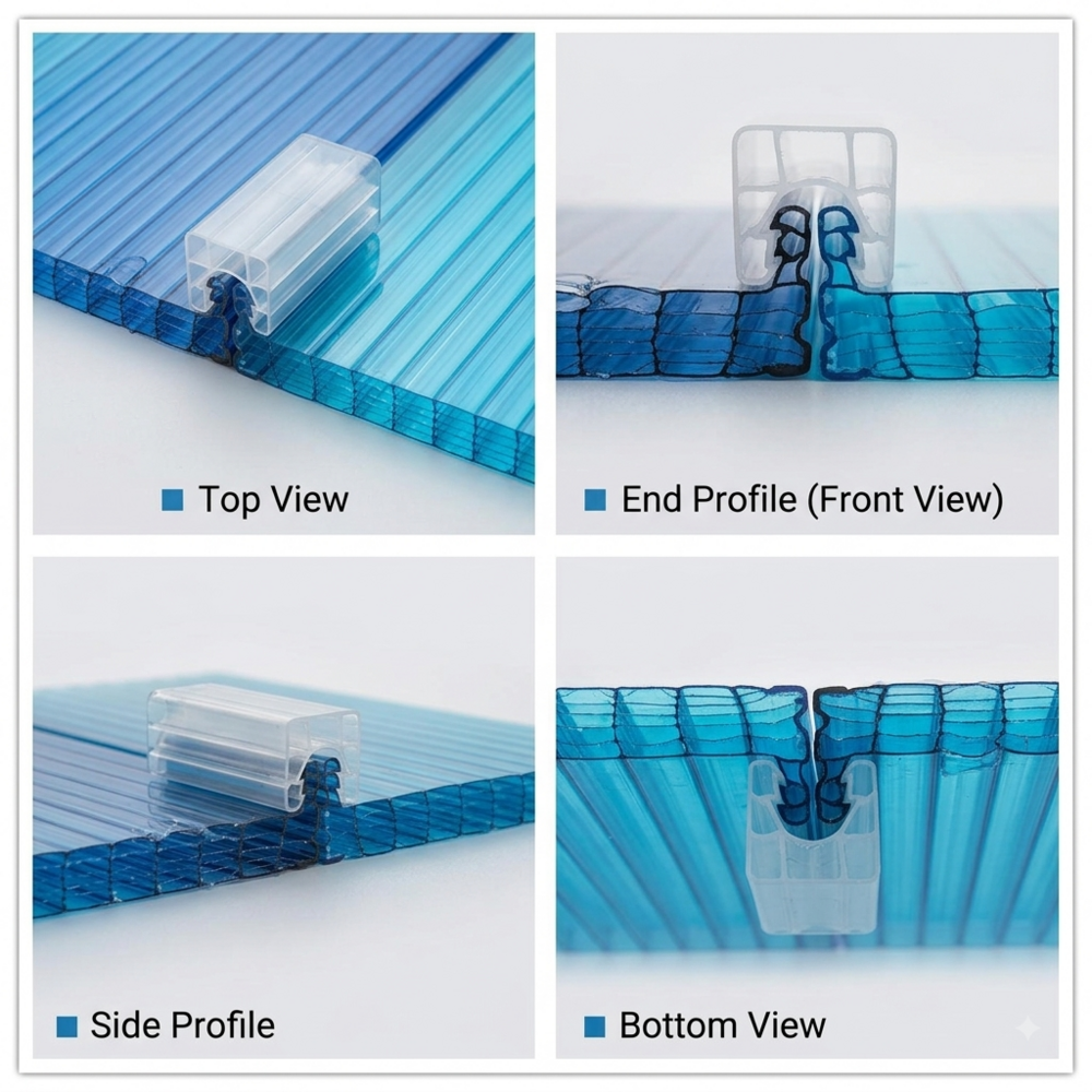 Industrial Polycarbonate Sheet - Color: White And Blue