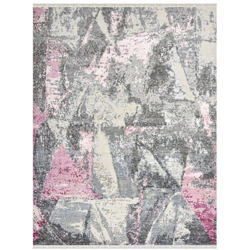 9x12 Feet Grey Pink Color Carpet
