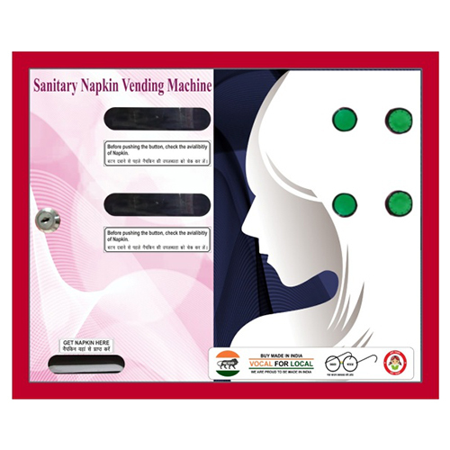 A 50 Free Vend Automatic Sanitary Napkin Vending Machine - Color: Red