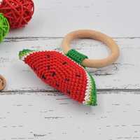 Watermelon Crochet Rattle Soft Toy