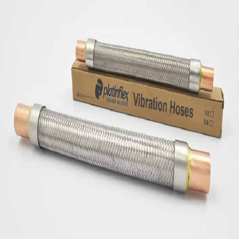 Platinflex Vibration Hose Pipe - Stainless Steel & Copper, 1/2 Inch Diameter, Copper Color, 1 Meter Length, Rigid Design For Refrigerator Compressors, Includes Warranty