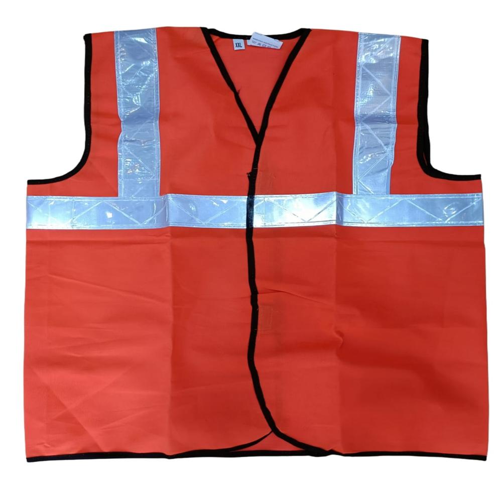 Polyester Reflective Safety Jacket - High Quality, Different Sizes Available , Unisex Design In Eye-catching Orange With Reflective Strips For Visibility