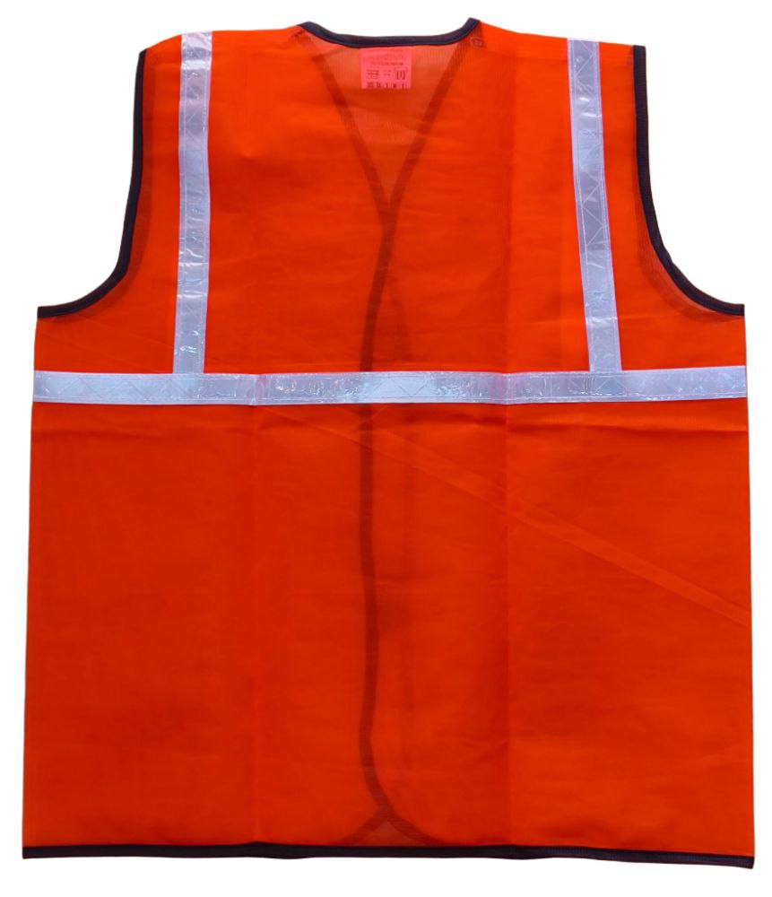 Polyester Reflective Safety Jacket - High Quality, Different Sizes Available , Unisex Design In Eye-catching Orange With Reflective Strips For Visibility