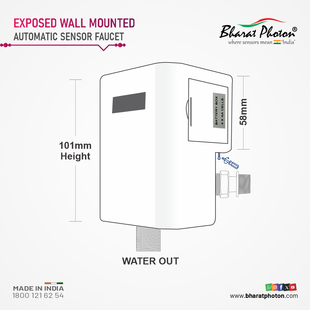 Washbuoy - Wall Mounted Sensor Tap - Color: White