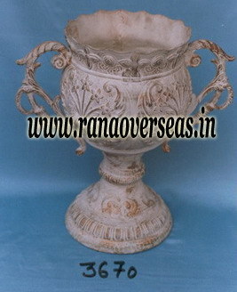 White Brass Metal Planter