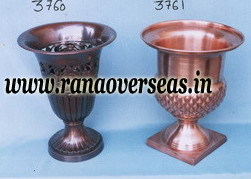 Brass Metal Planter - Polished Finish | Indian Style, Brown and Copper Brown Color