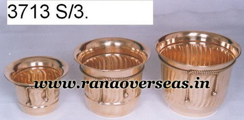 Brass Metal Planter - Polished Brass, Golden Finish | Indian Professional Style