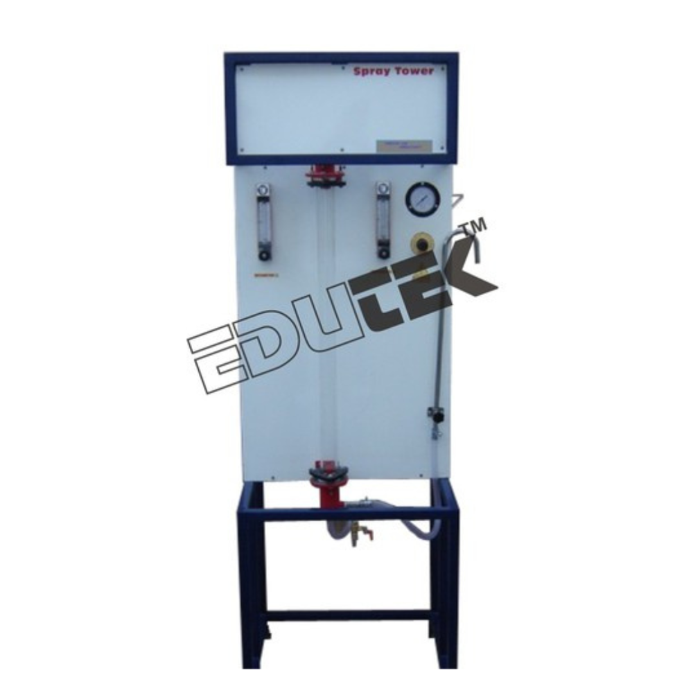 Spray Tower - Stainless Steel & Glass Column Setup, 230 Vac Power Supply, 2 Bar Air Pressure | Demonstrates Spray Extraction & Mass Transfer Principles