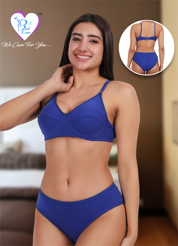 Blue Color Padded Bra Panty Set - Color: Different Available