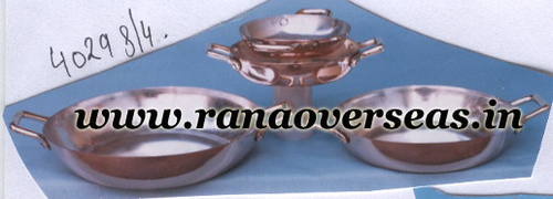 Silver Copper Metal Serving Plates With Handle