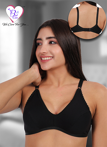 Black Color Cotton Bra - Color: Different Available
