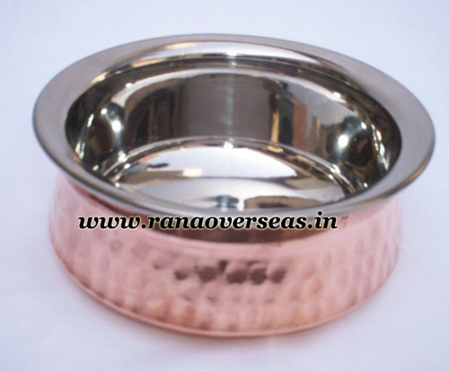 Polished Copper Steel Serving Dish.