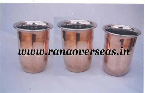 Copper Serving Glasses - Polished Finish, Antique Imitation Style, Copper Brown Color | Art & Collectible, Weighing 30-50 Grams