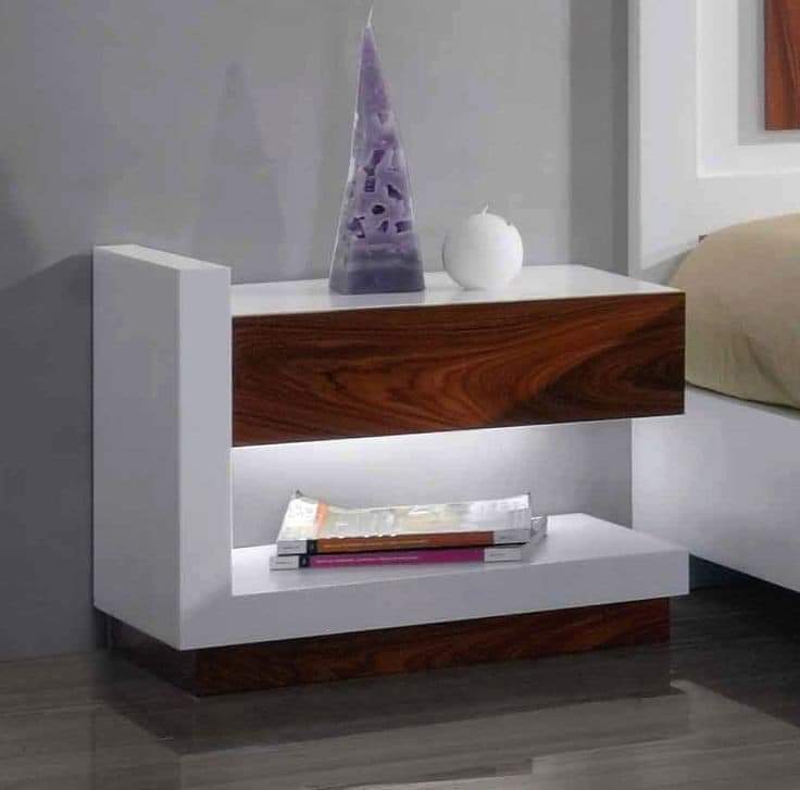 Solid Wooden Bedside Table - Color: Different Available
