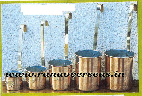 Copper Litre Set - 4-8 Inch, Silver Polished Finish | Antique Imitation Art & Collectible, Weighs 150-300 Grams