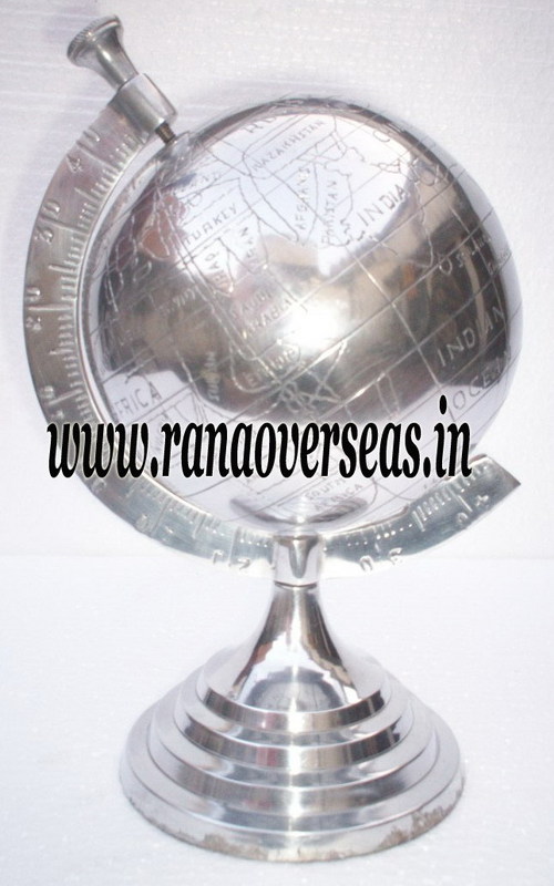 Silver Aluminium Metal Globe.