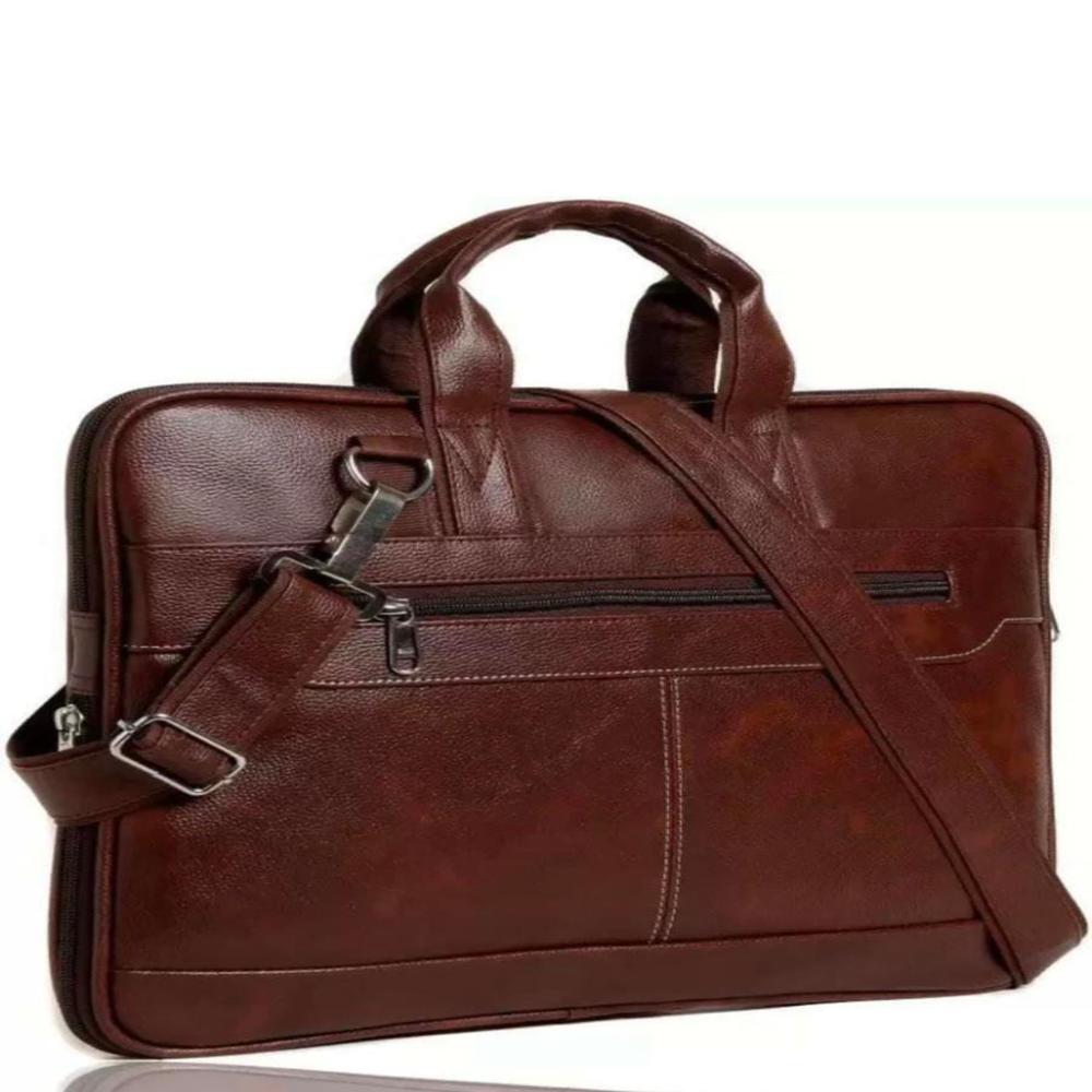 Dark Brown Artificial Leather Bag - Capacity: 5 Ltr