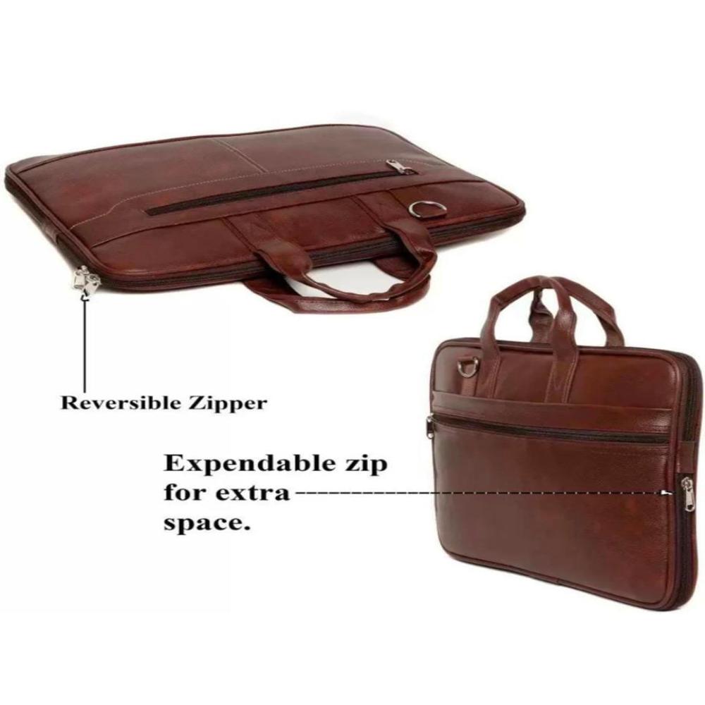 Dark Brown Artificial Leather Bag