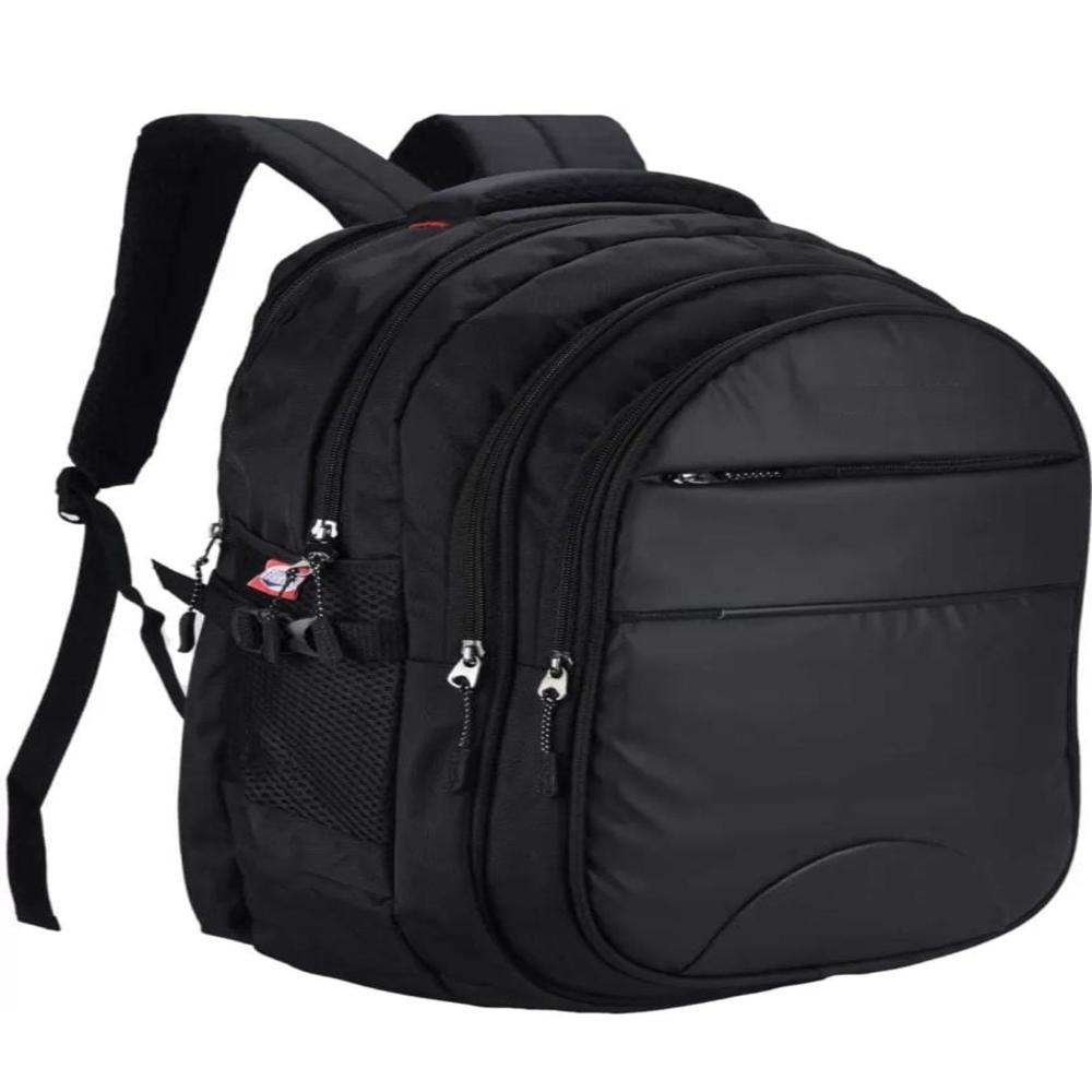 Black Plain Polyester Laptop Backpack - Capacity: 35 Ltr
