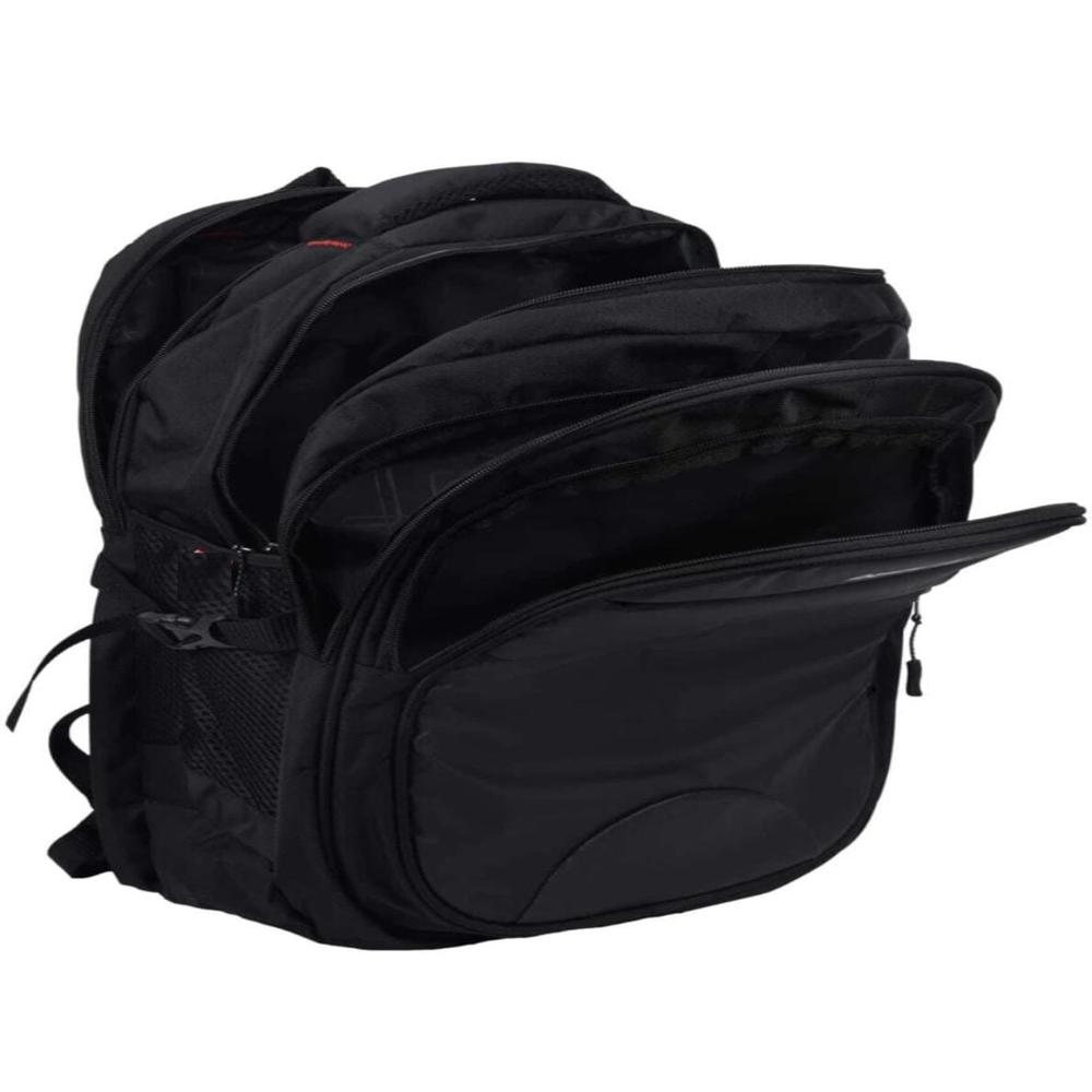 Black Plain Polyester Laptop Backpack