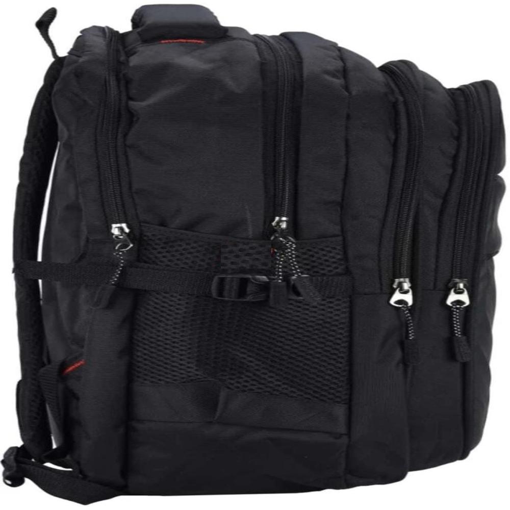 Black Plain Polyester Laptop Backpack