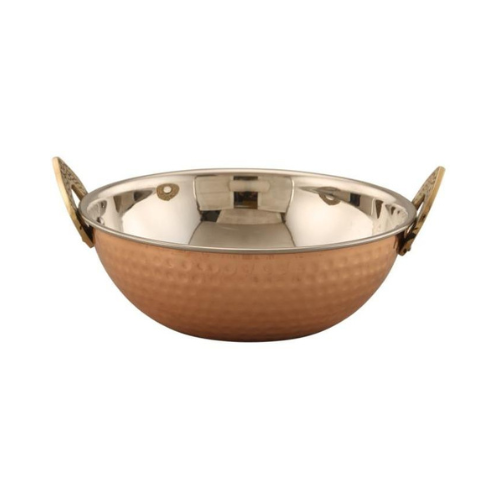 Copper Steel Kadhai - Shape: Round