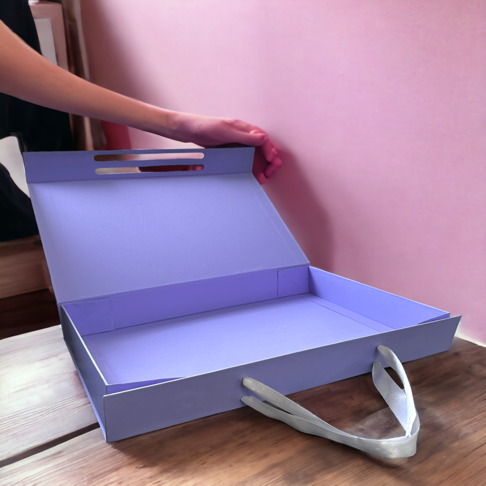 Premium Collapsible Ribbon Rigid Box - Coating Type: Customized