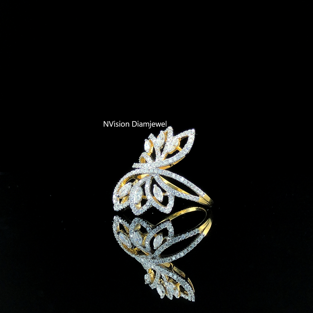 Serene Sparkle Floral Natural Diamond Ring