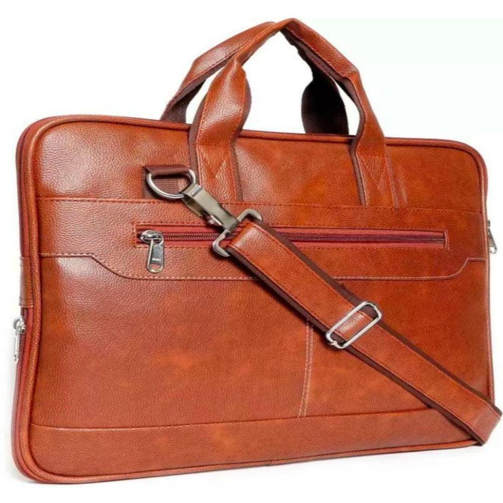 Plain Synthetic Leather Laptop Bag - Capacity: 5 Ltr