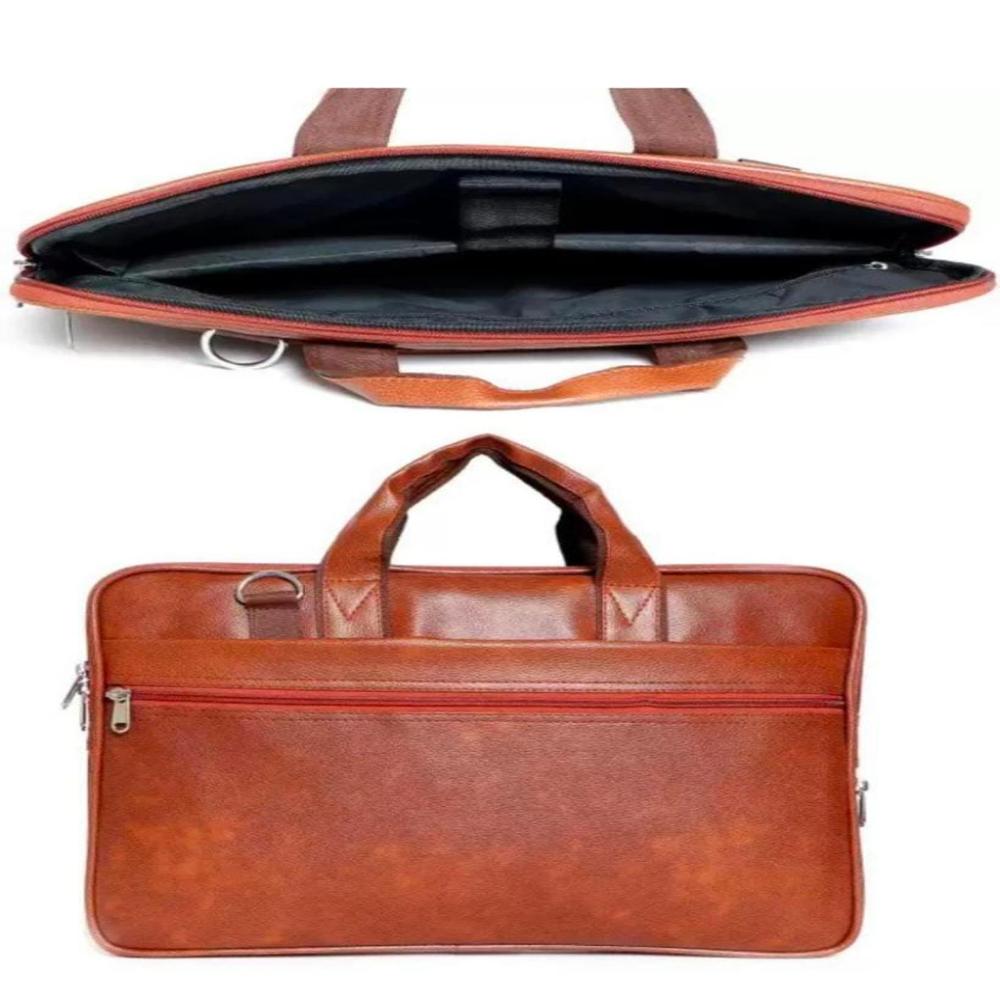 Plain Synthetic Leather Laptop Bag - Capacity: 5 Ltr
