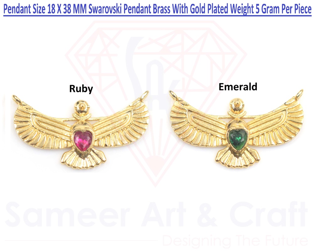 Cubic Zirconia Brass With Gold Plated Handmade Pendant