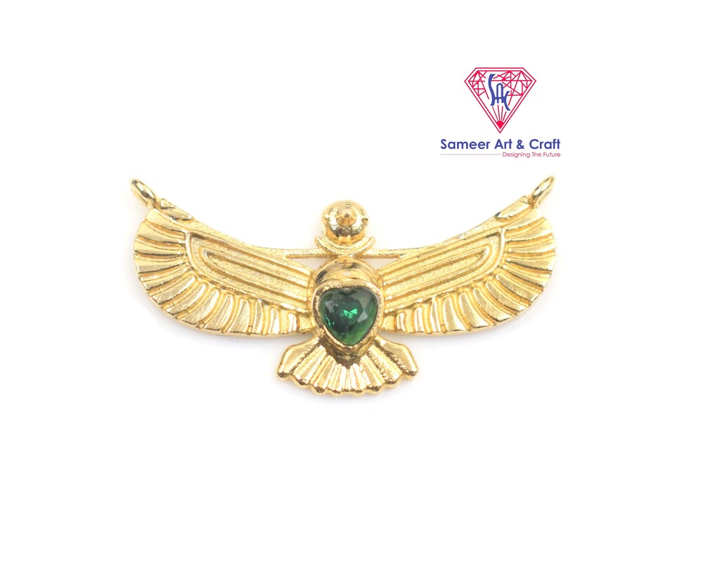 Cubic Zirconia Brass With Gold Plated Handmade Pendant