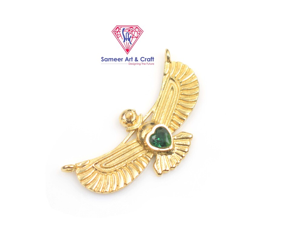 Cubic Zirconia Brass With Gold Plated Handmade Pendant