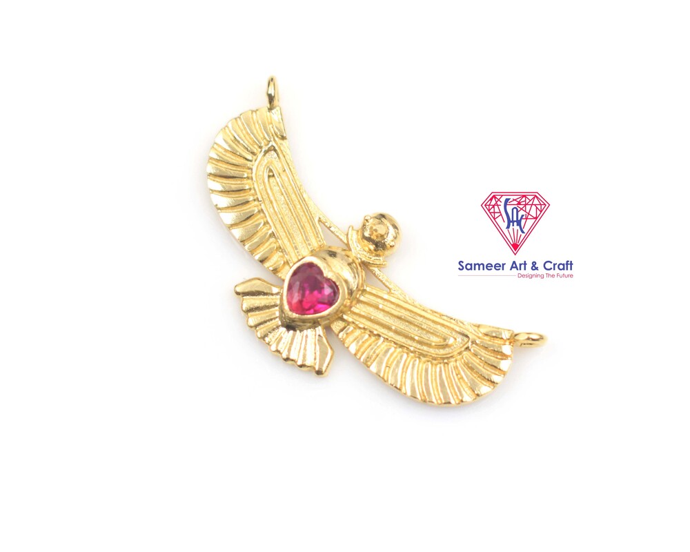 Cubic Zirconia Brass With Gold Plated Handmade Pendant