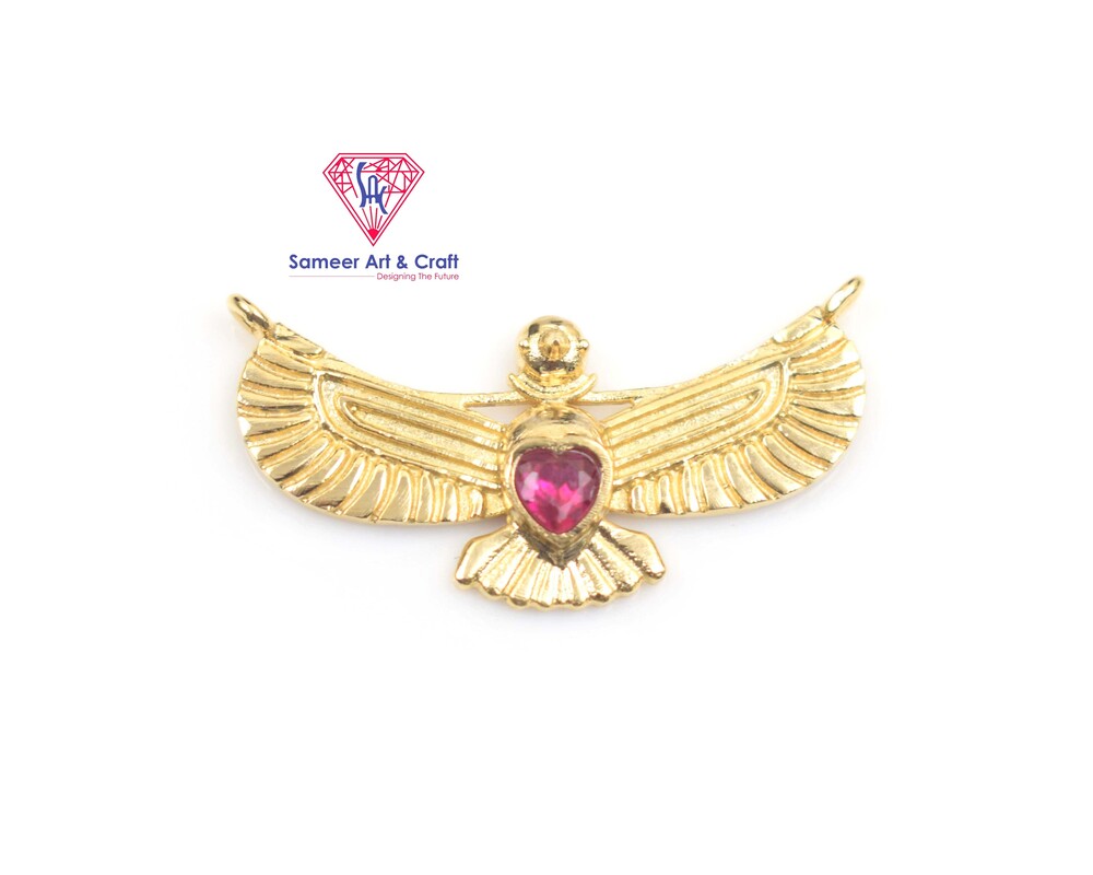 Cubic Zirconia Brass With Gold Plated Handmade Pendant