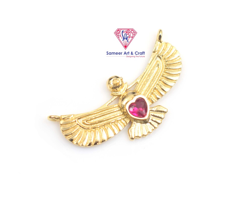 Cubic Zirconia Brass With Gold Plated Handmade Pendant