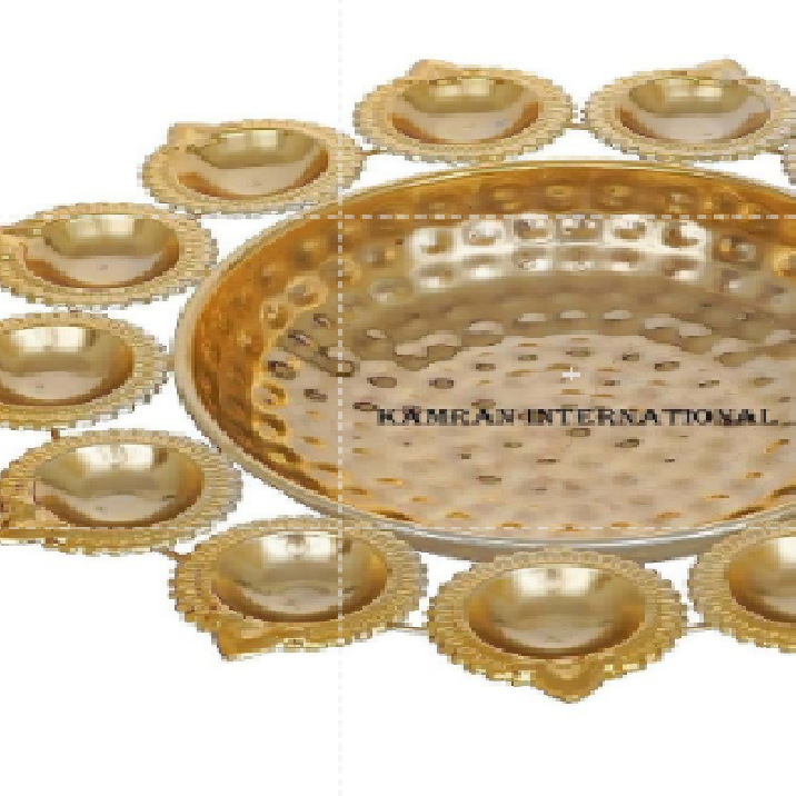 Polished 500 ML Golden Lotus Metal Urli