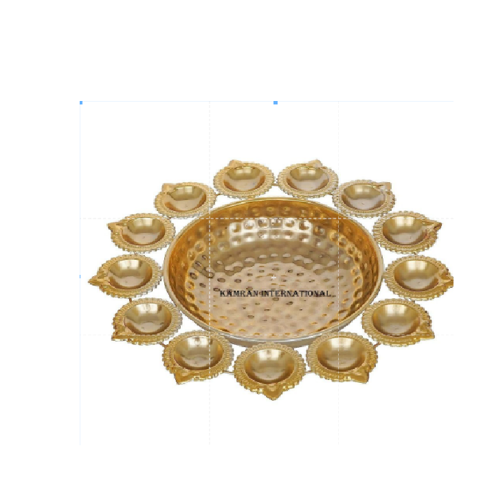 Polished 500 ML Golden Lotus Metal Urli