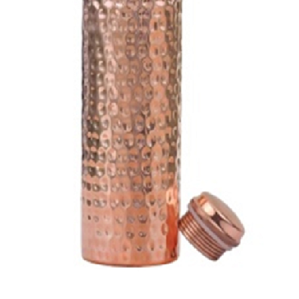 Top Hammered Finish Pure Copper Water Bottle
